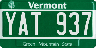 VT license plate YAT937