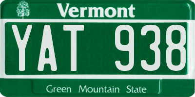 VT license plate YAT938