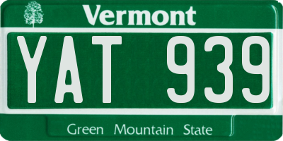 VT license plate YAT939