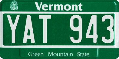 VT license plate YAT943