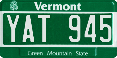 VT license plate YAT945
