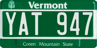 VT license plate YAT947