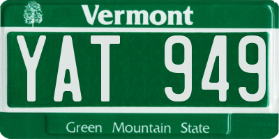 VT license plate YAT949