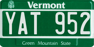 VT license plate YAT952