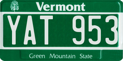 VT license plate YAT953