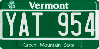 VT license plate YAT954
