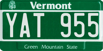 VT license plate YAT955