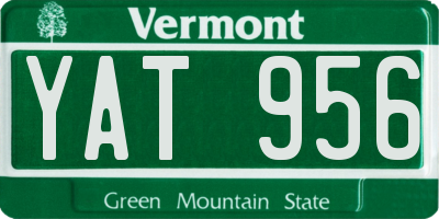 VT license plate YAT956