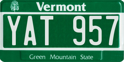 VT license plate YAT957