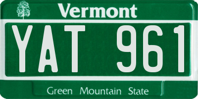 VT license plate YAT961