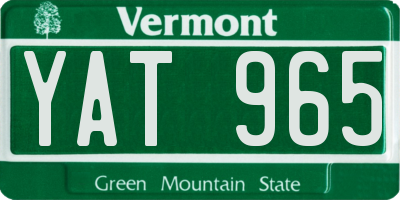 VT license plate YAT965