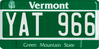 VT license plate YAT966