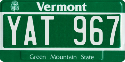 VT license plate YAT967