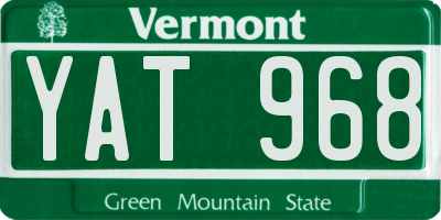 VT license plate YAT968