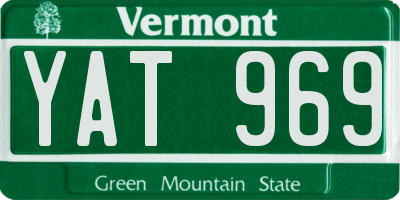 VT license plate YAT969