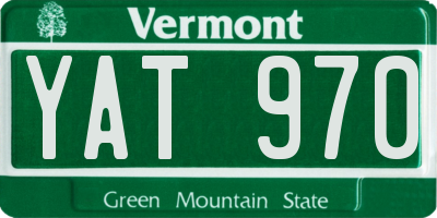 VT license plate YAT970