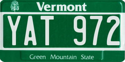 VT license plate YAT972
