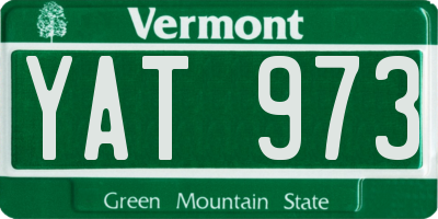 VT license plate YAT973