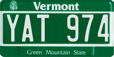 VT license plate YAT974