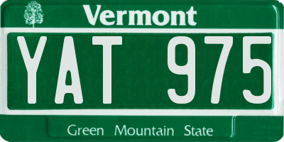 VT license plate YAT975
