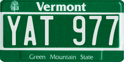 VT license plate YAT977