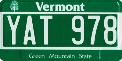 VT license plate YAT978