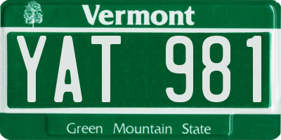 VT license plate YAT981