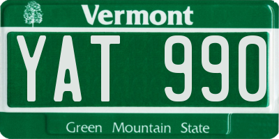 VT license plate YAT990
