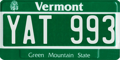VT license plate YAT993
