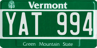 VT license plate YAT994