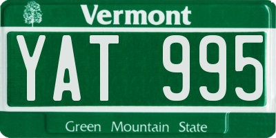 VT license plate YAT995