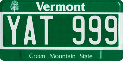 VT license plate YAT999