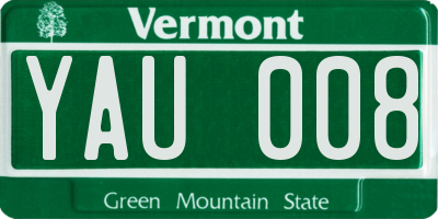 VT license plate YAU008