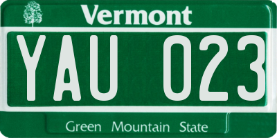 VT license plate YAU023