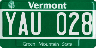 VT license plate YAU028