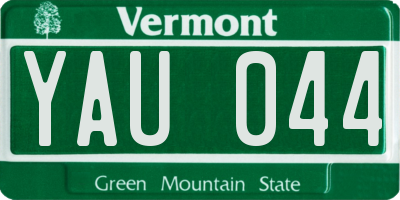 VT license plate YAU044