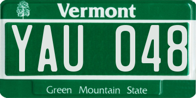 VT license plate YAU048