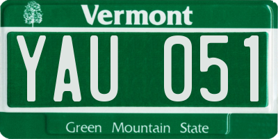 VT license plate YAU051