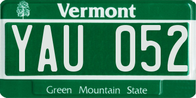 VT license plate YAU052