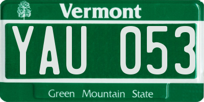 VT license plate YAU053