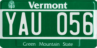 VT license plate YAU056