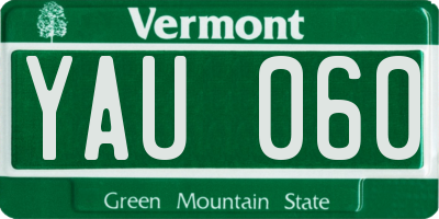 VT license plate YAU060