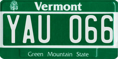 VT license plate YAU066