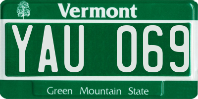 VT license plate YAU069