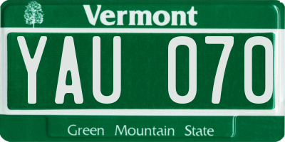 VT license plate YAU070