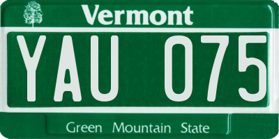 VT license plate YAU075