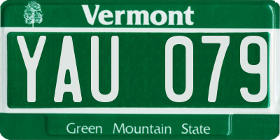 VT license plate YAU079