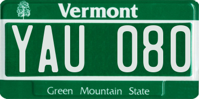 VT license plate YAU080