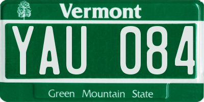VT license plate YAU084
