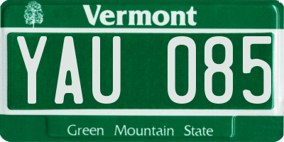 VT license plate YAU085